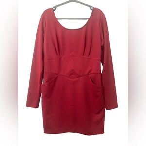 Versus Versace Red Bodycon Dress IT 48 US 12 14 Made In Italy 2010s